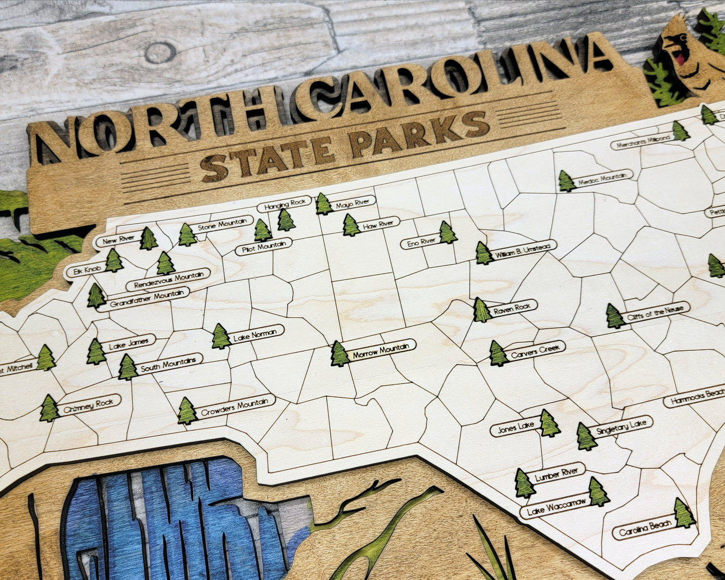 North Carolina State Parks Travel Map