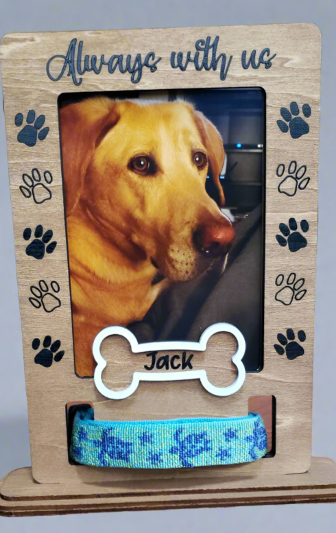Dog Memorial Picture Frame with Collar