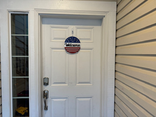 4th of July Welcome Door Hanger