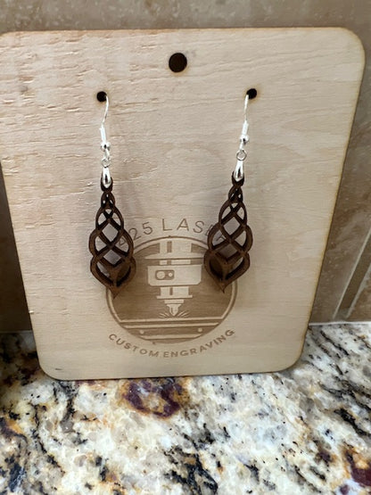 Infinity Teardrop Wooden Earring