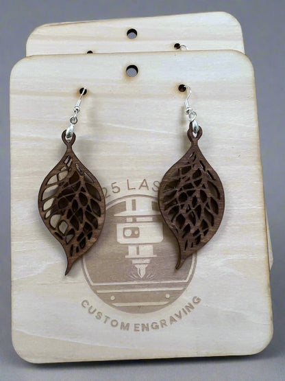 Stained Glass Teardrop Wooden Earring