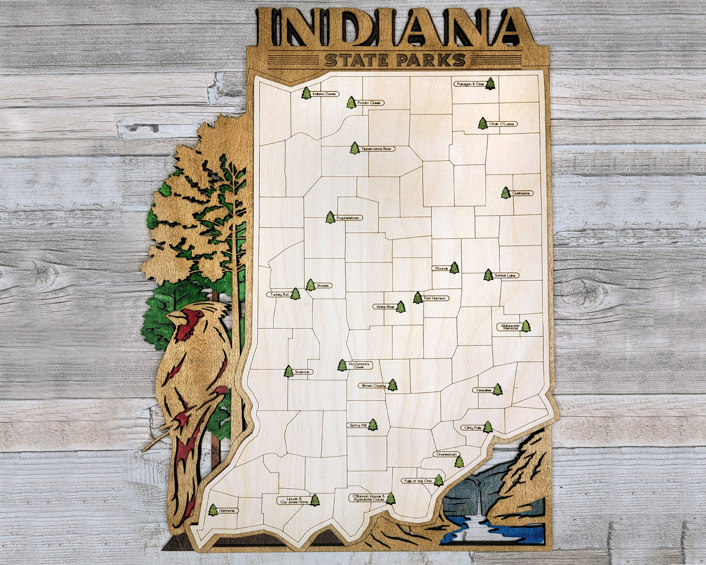 Indiana State Parks Travel Map