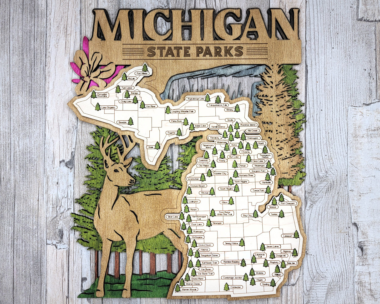 Michigan State Parks Travel Map