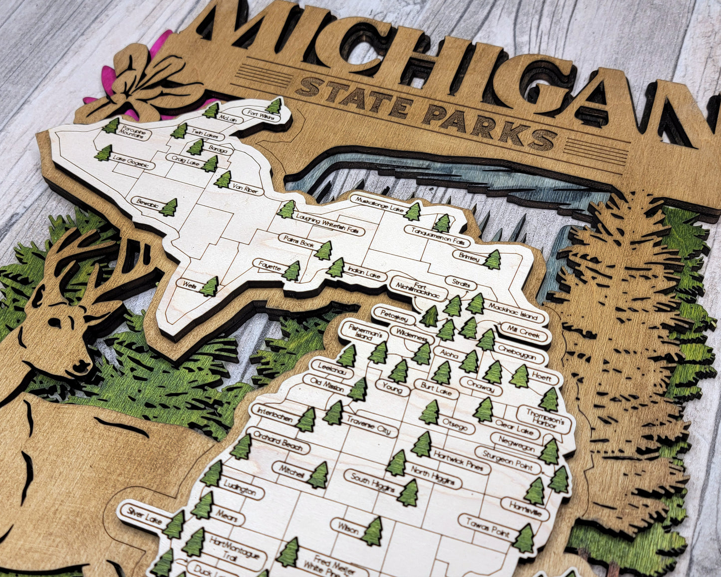 Michigan State Parks Travel Map