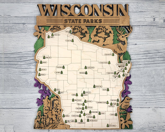 Wisconsin State Parks Travel Map