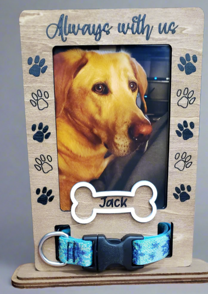 Dog Memorial Picture Frame with Collar