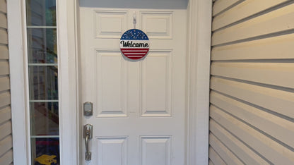 4th of July Welcome Door Hanger